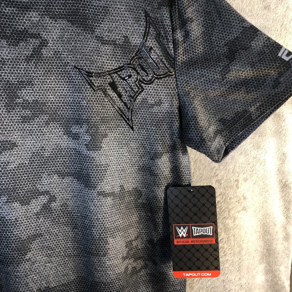 TAPOUT Shirt Men's Small Wrestling Black Logo MMA WWE TPM216B Moisture Wicking - Picture 3 of 10